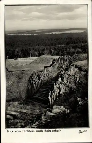 Ak Reitzenhain Marienberg im Erzgebirge, Blick vom Hirtstein, Basaltfächer