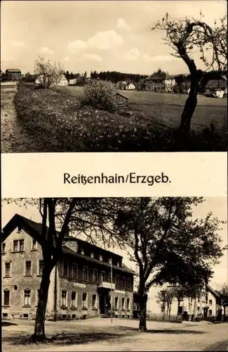 Ak Reitzenhain Marienberg im Erzgebirge, Panorama, Teilansicht