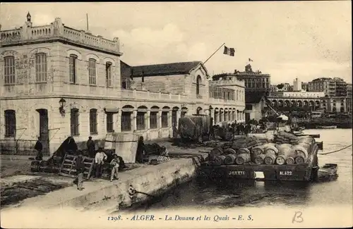 Ak Algier Alger Algerien, La Douane et les Quais