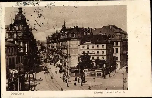 Ak Dresden Altstadt, König Johann Strasse