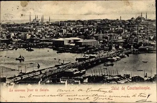 Ak Konstantinopel Istanbul Türkei, Le nouveau Pont de Galata