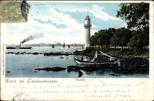 Ak Konstantinopel Istanbul Türkei, Fanaraki, Blick auf Leuchtturm