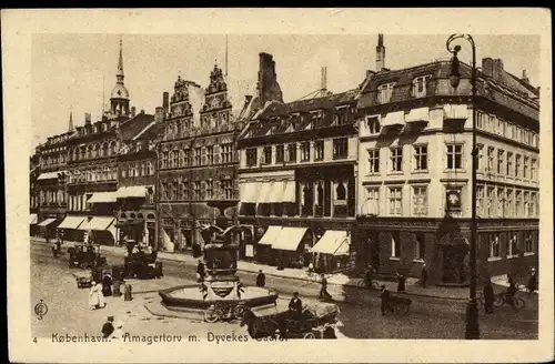 Ak København Kopenhagen Dänemark, Amagertorv m. Dyvekes