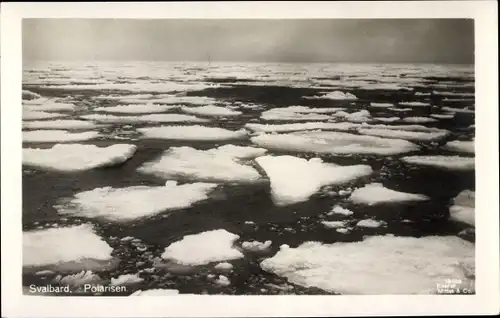 Ak Spitsbergen Spitzbergen Norwegen, Polarisen, Eisschollen auf dem Meer