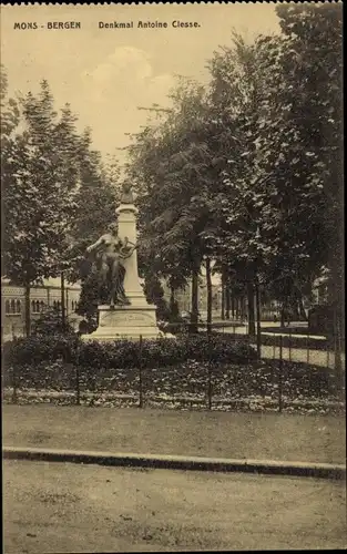 Ak Mons Wallonien Hennegau, Bergen, Denkmal Antoine Clesse