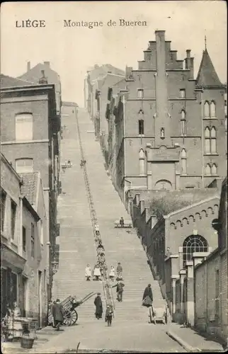 Ak Liège Lüttich Wallonien, Montagne de Bueren, Treppe