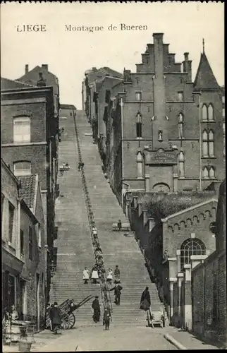 Ak Liège Lüttich Wallonien, Montagne de Bueren, Treppe