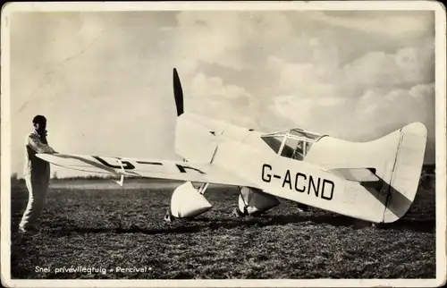 Ak Snel privevliegtuig Percival, G ACND, Flugzeug