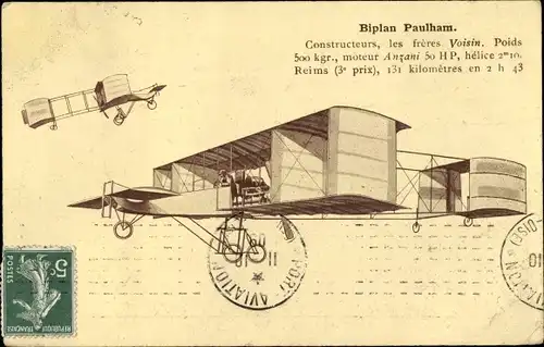 Ak Biplan Paulham, Doppeldecker