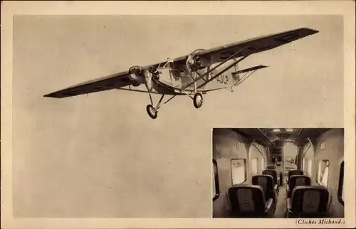 Ak Avion Farman trimoteurs Salmson 230 CV en service sur les lignes Paris Berlin