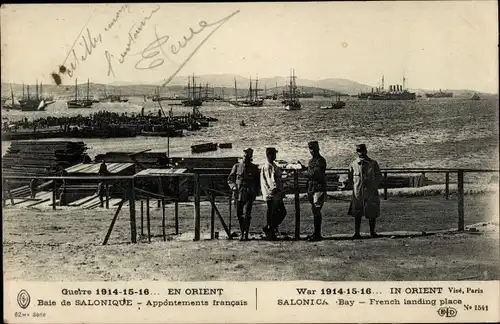 Ak Saloniki Thessaloniki Griechenland, French landing place, War 1914-1916