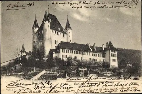 Ak Thun Kanton Bern Schweiz, Schloss