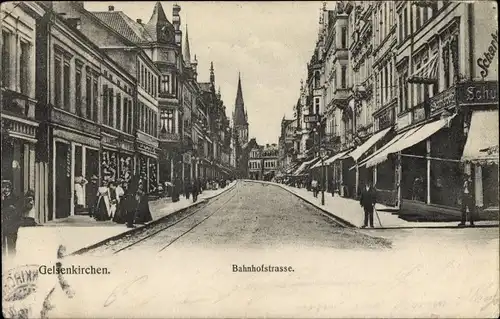 Ak Gelsenkirchen im Ruhrgebiet, Bahnhofstraße