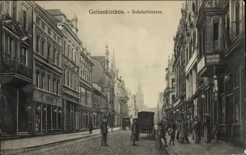 Ak Gelsenkirchen im Ruhrgebiet, Bahnhofstraße