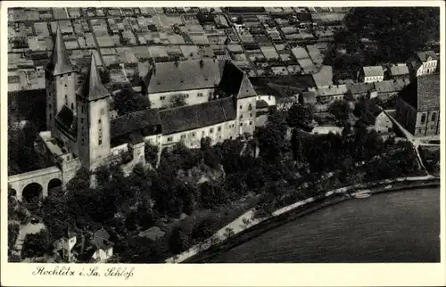 Ak Rochlitz an der Mulde, Schloss, Fliegeraufnahme