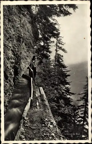 Ak Icogne Siders Sierre Kanton Wallis, Bisse du Ro