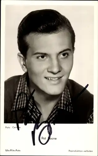 Ak Schauspieler und Sänger Pat Boone, Portrait, Autogramm