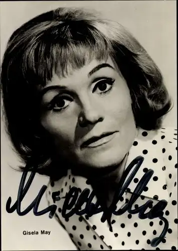 Ak Schauspielerin Gisela May, Portrait, Autogramm