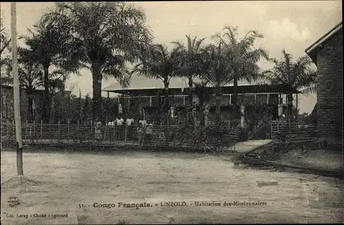 Ak Linzolo Brazzaville Französisch Kongo, Habitation des Missionnaires