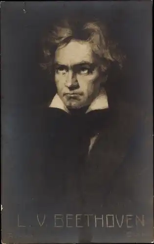 Künstler Ak Rumpf, Komponist Ludwig van Beethoven, Portrait