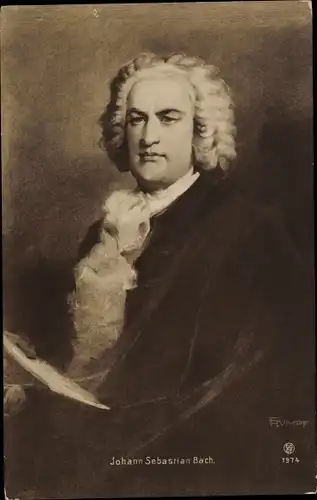 Künstler Ak Rumpf, Komponist Johann Sebastian Bach