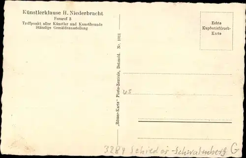 Ak Schwalenberg Nordrhein Westfalen, Optimist und Pessimist, Künstlerklause, Innenmalerei F. Eiche