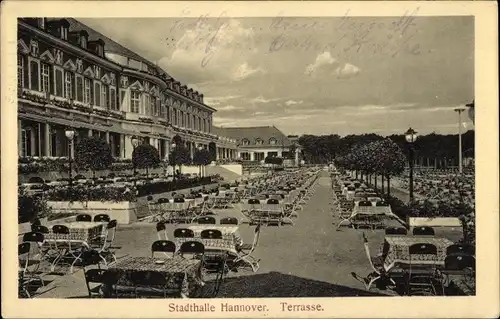 Ak Hannover in Niedersachsen, Stadthalle, Terrasse