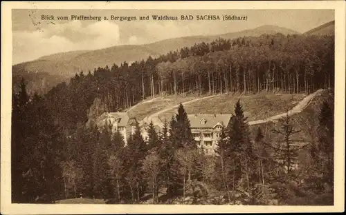 Ak Bad Sachsa im Harz, Blick vom Pfaffenberg a. Bergsegen und Waldhaus