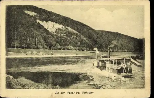 Ak Wehrden Beverungen an der Weser, Partie an der Weser