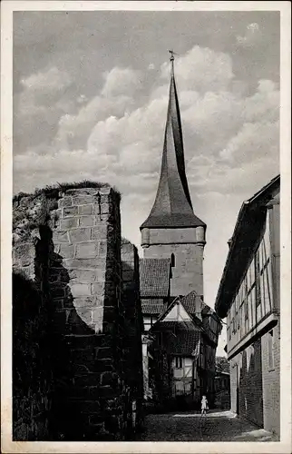 Ak Duderstadt im Eichsfeld, Westerturm mit Stadtmauer