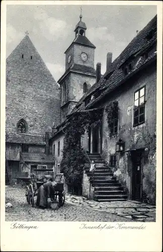 Ak Göttingen in Niedersachsen, Innenhof der Kommende