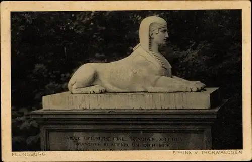 Ak Flensburg in Schleswig Holstein, Sphinx v. Thorwaldsen