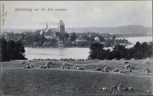 Ak Ratzeburg im Herzogtum Lauenburg, von der Bäk gesehen