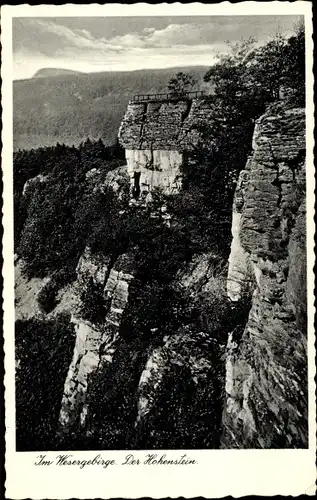 Ak Hessisch Oldendorf an der Weser, Blick auf den Hohenstein im Wesergebirge