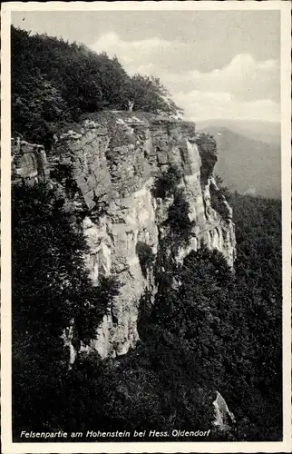 Ak Hessisch Oldendorf an der Weser, Felsenpartie am Hohenstein