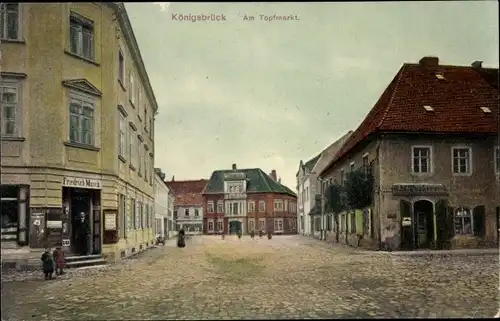 Ak Königsbrück in der Oberlausitz, Topfmarkt, Geschäft