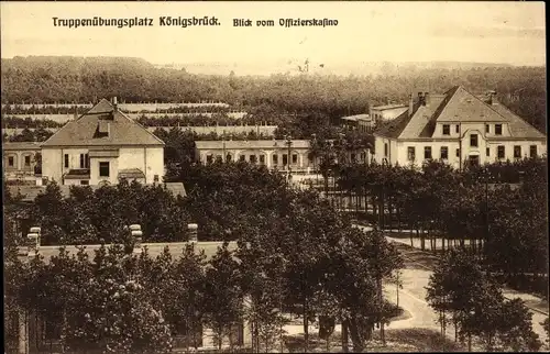 Ak Königsbrück in der Oberlausitz, Truppenübungsplatz, Gesamtansicht, Blick vom Offizierskasino