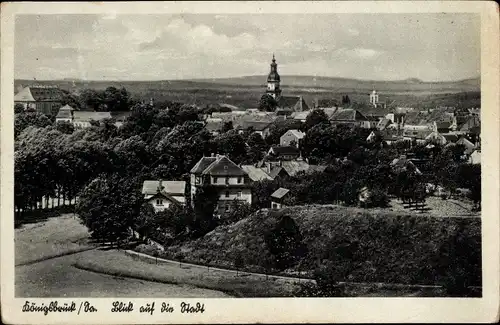 Ak Königsbrück, Blick auf die Stadt, Kirche, Felder