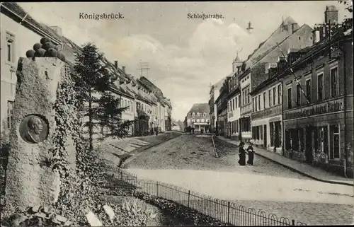Ak Königsbrück, Schlossstraße, Denkmal, Schuhwaren August Richter