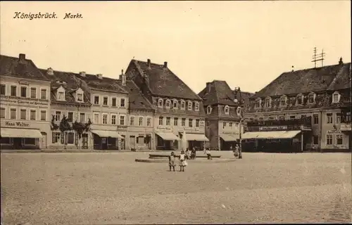 Ak Königsbrück in der Oberlausitz, Markt, Kolonialwarenhandlung