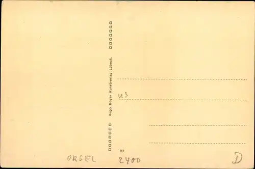 Ak Lübeck, Marienkirche, Innenansicht, Orgel, Altar