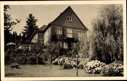 Ak Picka Oppach in der Oberlausitz, Haus vom Garten gesehen