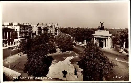 Ak London City England, Hyde Park Corner, Royal Artillery Memorial