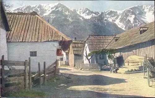 Ak Schneebergdörfl Niederösterreich, Dorfpartie