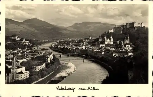 Ak Salzburg in Österreich, Stadtpanorama von Mülln