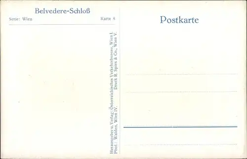 Ak Wien 3 Landstraße, Schloss Belvedere