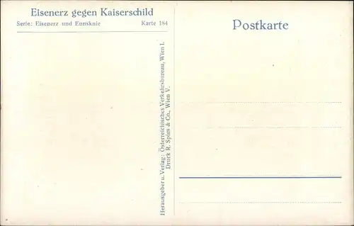 Ak Eisenerz Steiermark, Teilansicht gegen Kaiserschild