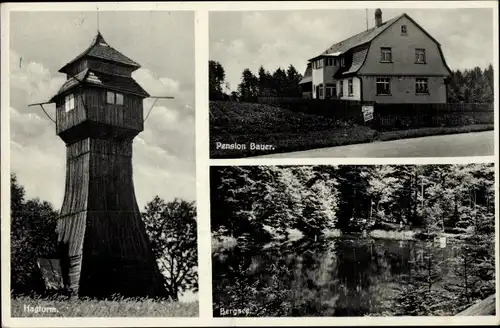 Ak Gschwend Ostalbkreis, Pension Bauer, Hagturm, Bergsee