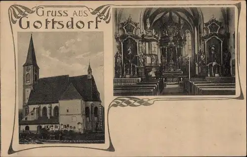 Ak Gottsdorf Untergriesbach Niederbayern, Kirche, Inneres