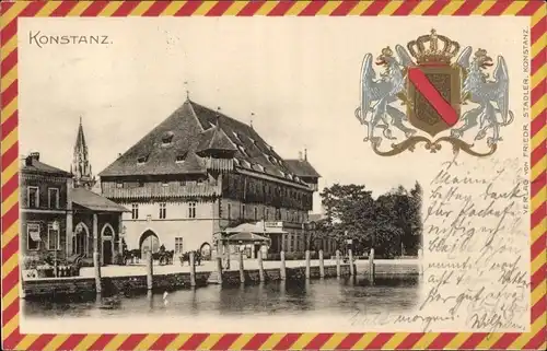 Präge Wappen Ak Konstanz am Bodensee, Teilansicht